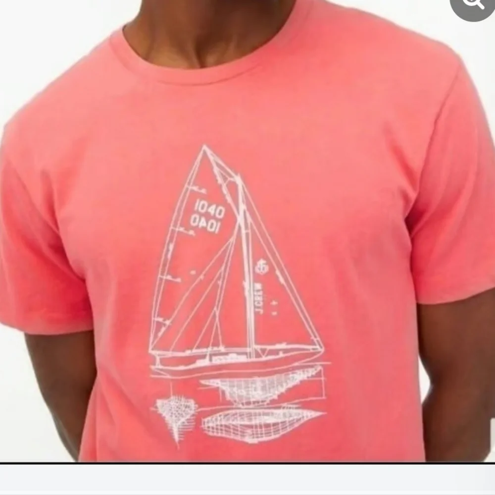 J. Crew Coral Sailboat Graphic Tee